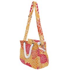 Background Colorful Floral Rope Handles Shoulder Strap Bag by artworkshop