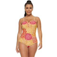 Background Colorful Floral Retro Full Coverage Swimsuit by artworkshop
