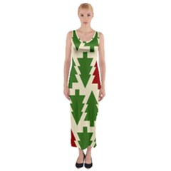  Christmas Trees Holiday Fitted Maxi Dress by artworkshop