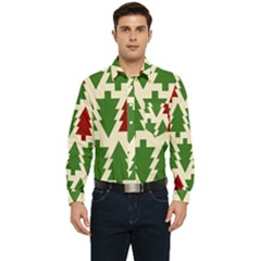  Christmas Trees Holiday Men s Long Sleeve Pocket Shirt  by artworkshop