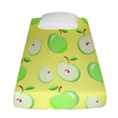 Apple Pattern Green Yellow Fitted Sheet (single Size) by artworkshop