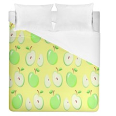 Apple Pattern Green Yellow Duvet Cover (queen Size) by artworkshop
