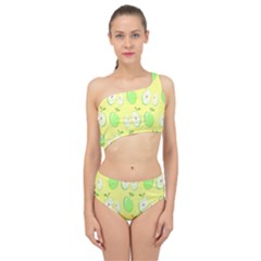 Apple Pattern Green Yellow Spliced Up Two Piece Swimsuit by artworkshop
