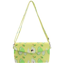 Apple Pattern Green Yellow Removable Strap Clutch Bag by artworkshop