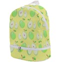 Apple Pattern Green Yellow Zip Bottom Backpack View1
