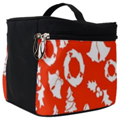 Orange Background Card Christmas  Make Up Travel Bag (big) by artworkshop