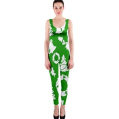 Green  Background Card Christmas  One Piece Catsuit by artworkshop