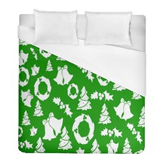 Green  Background Card Christmas  Duvet Cover (full/ Double Size) by artworkshop