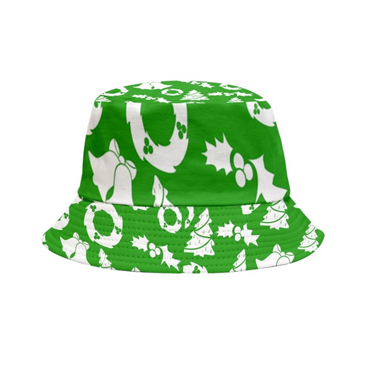 Green  Background Card Christmas  Inside Out Bucket Hat