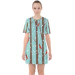 Winter Sixties Short Sleeve Mini Dress
