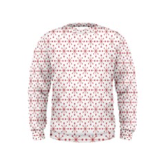Pattern Christmas Pattern Red Stars Kids  Sweatshirt by Sapixe