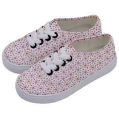 Pattern Christmas Pattern Red Stars Kids  Classic Low Top Sneakers