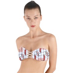 Abstract Seamless Pattern Art Twist Bandeau Bikini Top