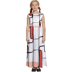 Abstract Seamless Pattern Art Kids  Satin Sleeveless Maxi Dress