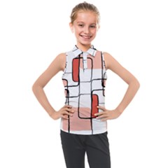 Abstract Seamless Pattern Art Kids  Sleeveless Polo Tee