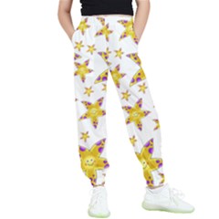 Isolated Transparent Starfish Kids  Elastic Waist Pants by Sapixe