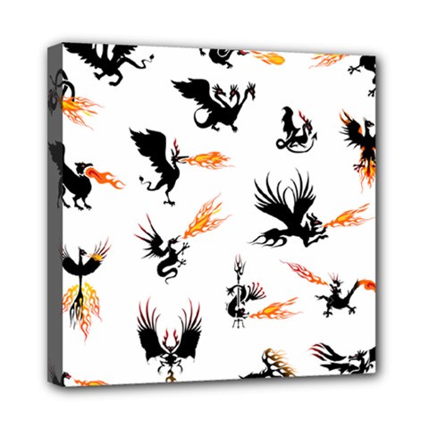 Phoenix Dragon Fire Bird Mini Canvas 8  X 8  (stretched) by Sapixe