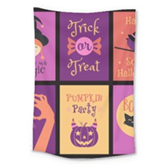 Halloween Cute Cartoon Large Tapestry by Sapixe