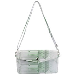 Circuit Board Removable Strap Clutch Bag by Sapixe