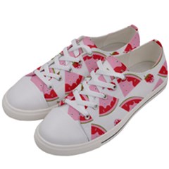 Pink Watermeloon Men s Low Top Canvas Sneakers by Sapixe