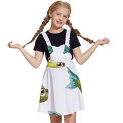 Fish Vector Green Kids  Apron Dress