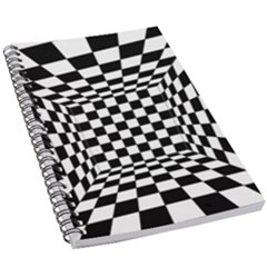 Black And White Chess Checkered Spatial 3d 5 5  X 8 5  Notebook by Sapixe