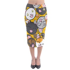 Cats Midi Pencil Skirt by nateshop