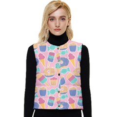 Ice-cream Women s Short Button Up Puffer Vest by nateshop