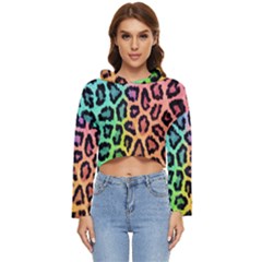 Paper-ranbow-tiger Women s Lightweight Cropped Hoodie by nateshop