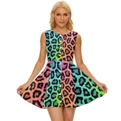 Paper-ranbow-tiger Sleeveless Button Up Dress by nateshop