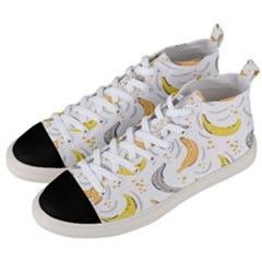 Seamless Stylish Pattern-with-fresh-yellow-bananas-background Men s Mid-top Canvas Sneakers by Wegoenart