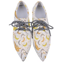 Seamless Stylish Pattern-with-fresh-yellow-bananas-background Pointed Oxford Shoes by Wegoenart