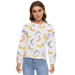 Seamless Stylish Pattern-with-fresh-yellow-bananas-background Women s Long Sleeve Raglan Tee