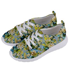 Background-flower White Women s Lightweight Sports Shoes by nateshop