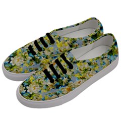 Background-flower White Men s Classic Low Top Sneakers by nateshop