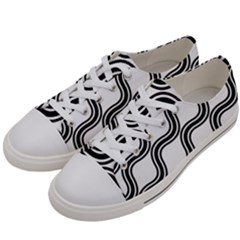 Diagonal-black White Men s Low Top Canvas Sneakers by nateshop