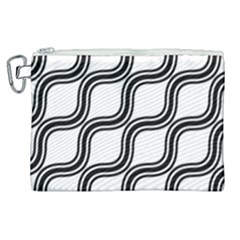 Diagonal-black White Canvas Cosmetic Bag (xl) by nateshop