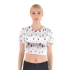 Christmas Background Wrapping Cotton Crop Top by artworkshop
