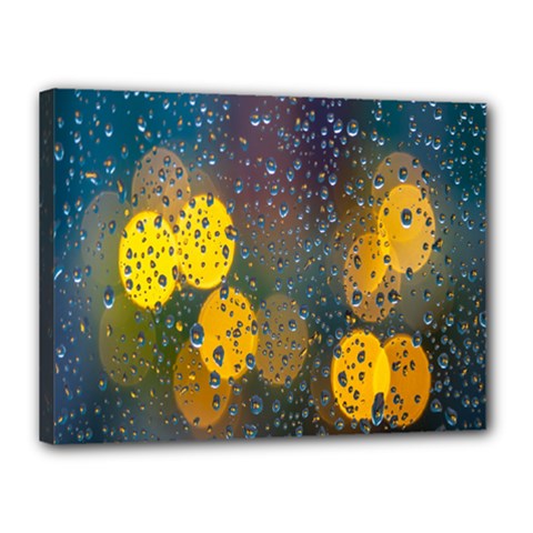 Bokeh Raindrops Window  Canvas 16  X 12  (stretched) by artworkshop