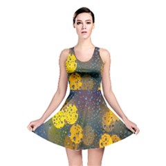 Bokeh Raindrops Window  Reversible Skater Dress by artworkshop