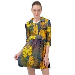 Bokeh Raindrops Window  Mini Skater Shirt Dress by artworkshop