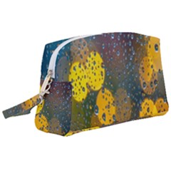 Bokeh Raindrops Window  Wristlet Pouch Bag (large) by artworkshop