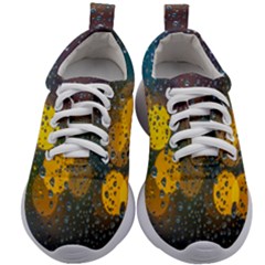 Bokeh Raindrops Window  Kids Athletic Shoes by artworkshop