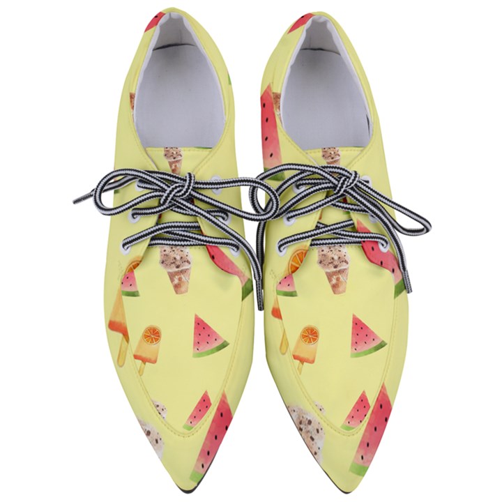 Ice-cream Pointed Oxford Shoes