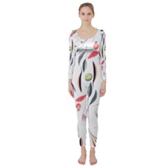 Watercolor-fruit Long Sleeve Catsuit by nateshop
