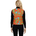 Background-texture-seamless-flowers Women s Short Button Up Puffer Vest View2
