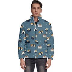 Sushi Pattern Men s Puffer Bubble Jacket Coat by Jancukart