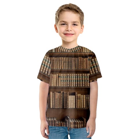 Books Bookcase Old Books Historical Kids  Sport Mesh Tee by Amaryn4rt