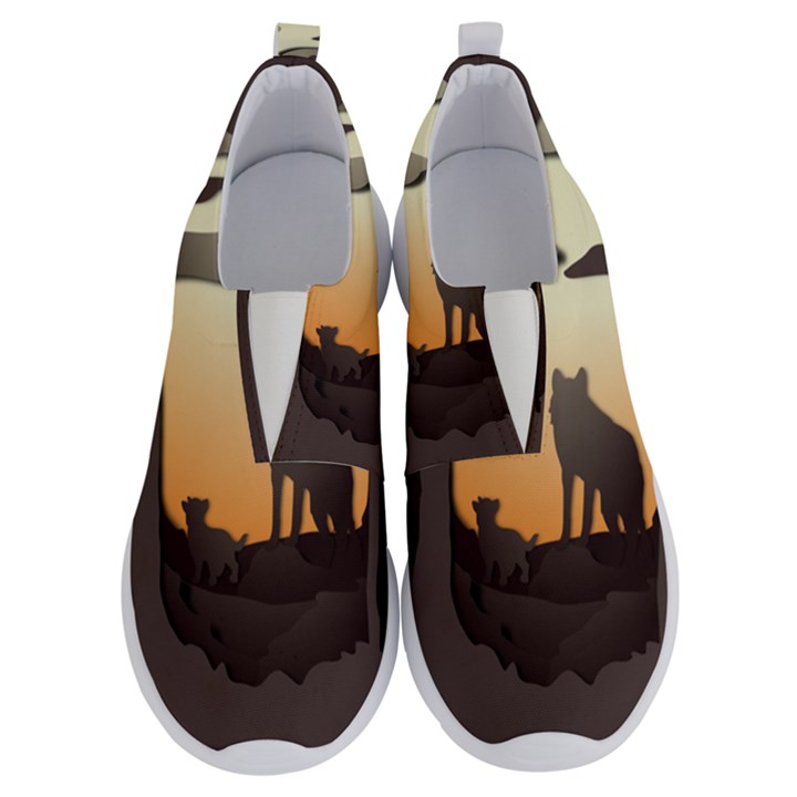 Vectors Painting Wolves Nature Forest No Lace Lightweight Shoes