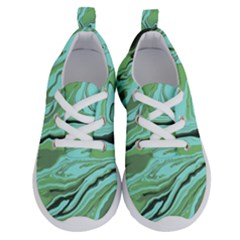 Waves Marbled Abstract Background Running Shoes by Amaryn4rt